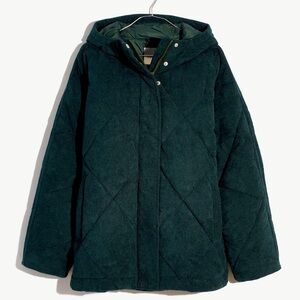 Corduroy Holland Quilted Puffer Parka Large